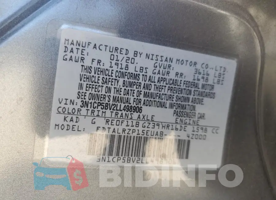 3N1CP5BV2LL498906 Photo# 12
