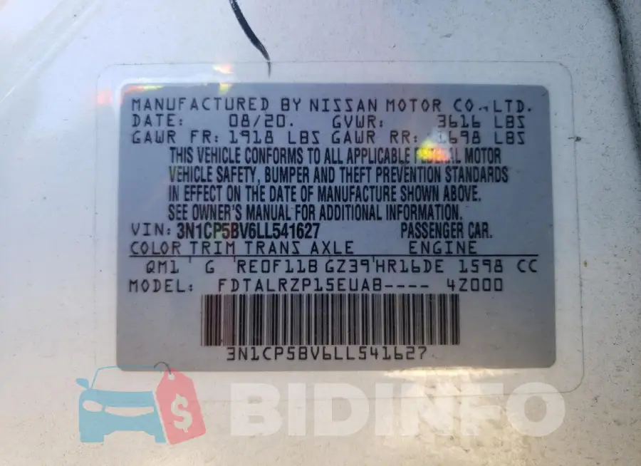 3N1CP5BV6LL541627 Photo# 13