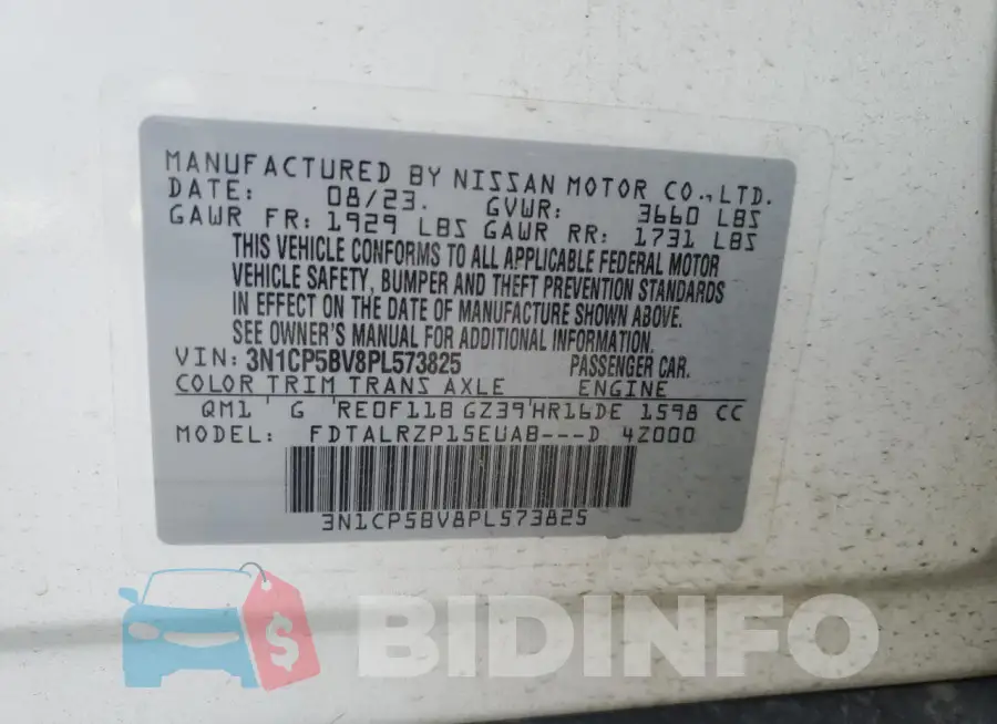3N1CP5BV8PL573825 Photo# 14
