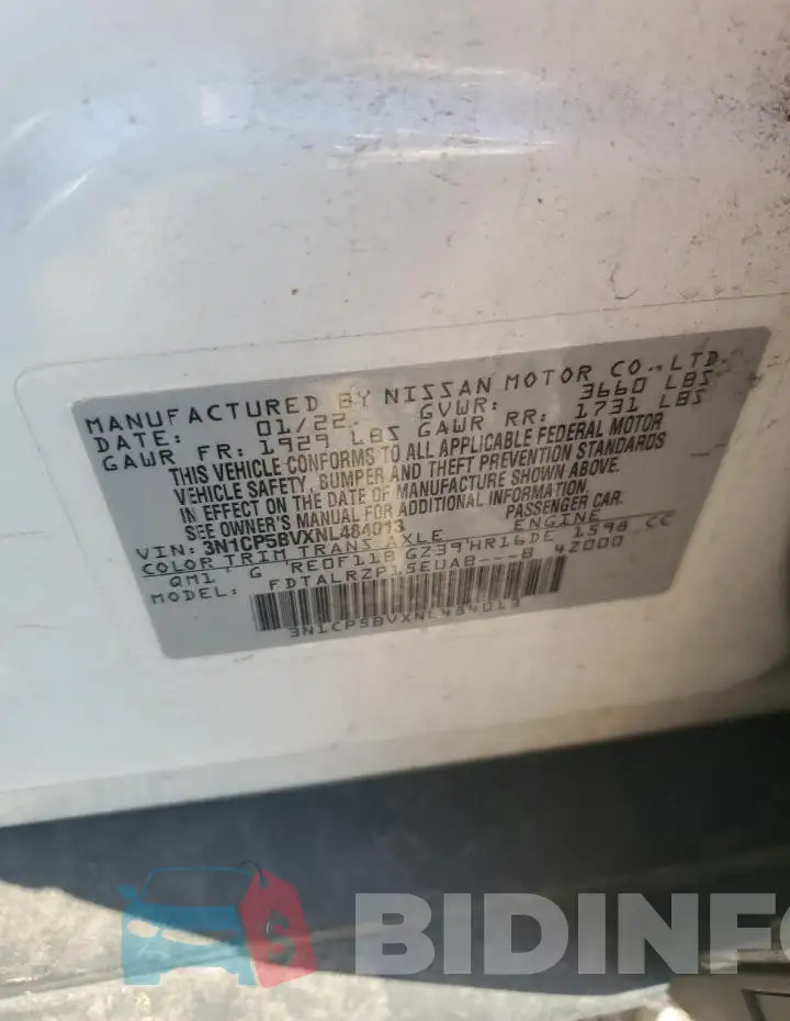 3N1CP5BVXNL484013 Photo# 13