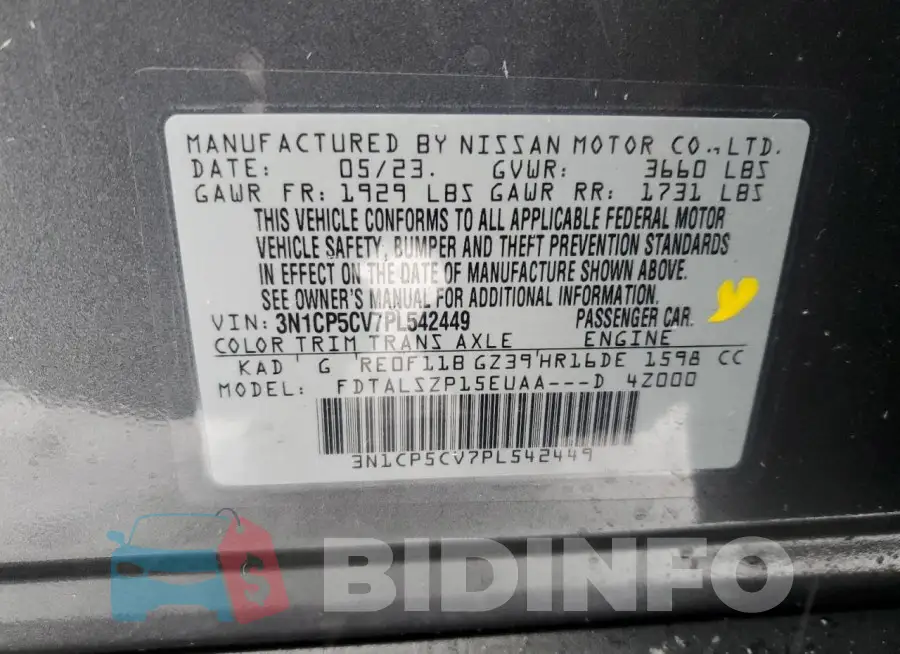 3N1CP5CV7PL542449 Photo# 13