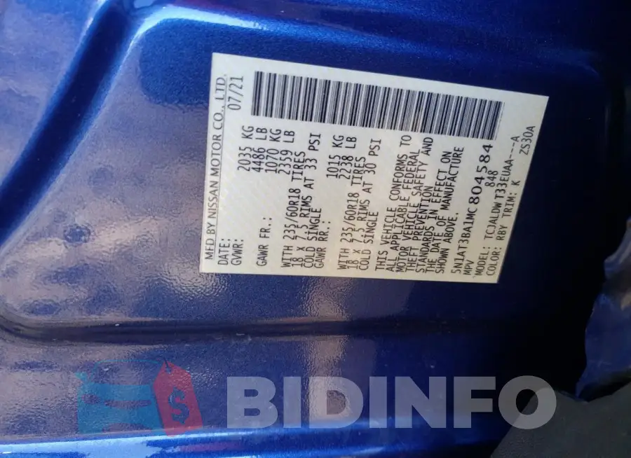 5N1AT3BA1MC804584 Photo# 12