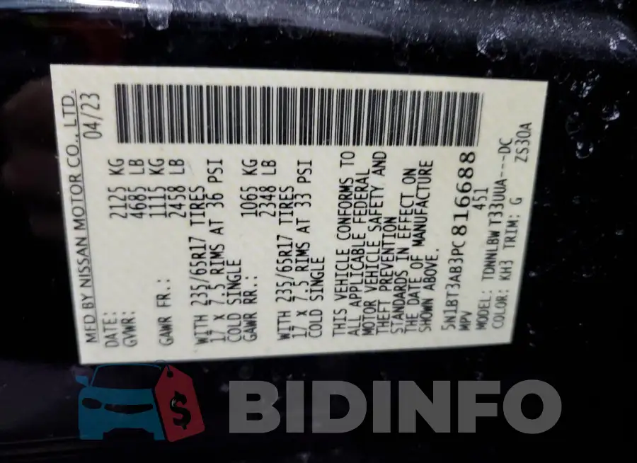 5N1BT3AB3PC816688 Photo# 14