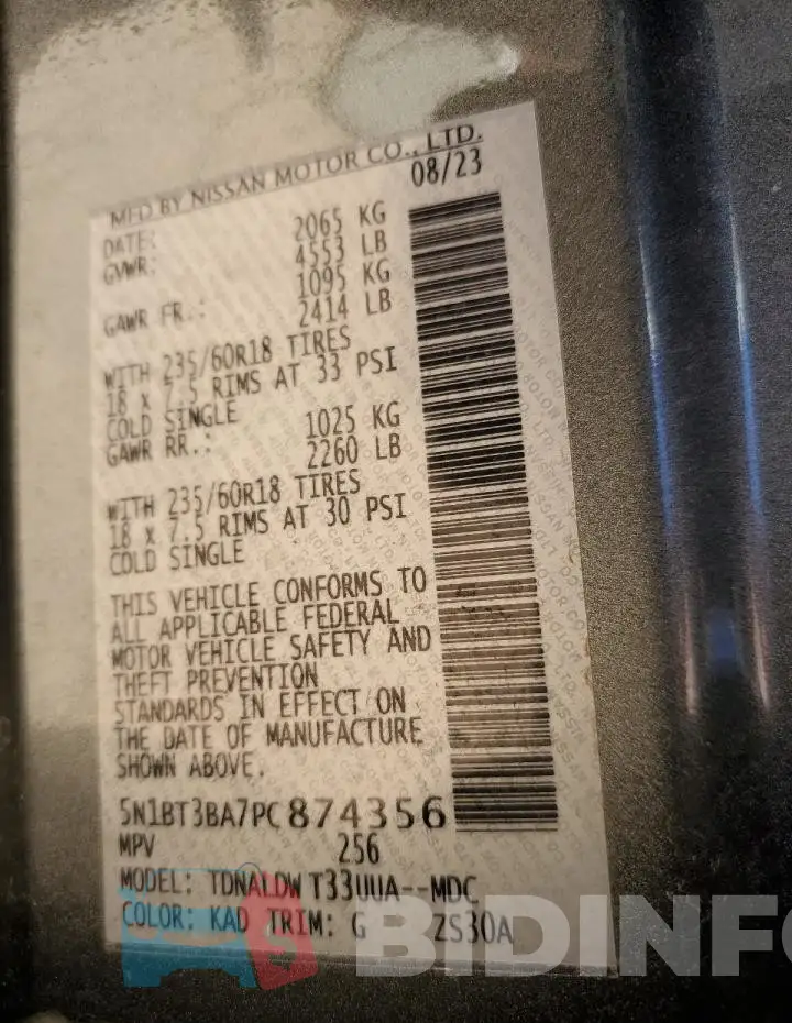 5N1BT3BA7PC874356 Photo# 13