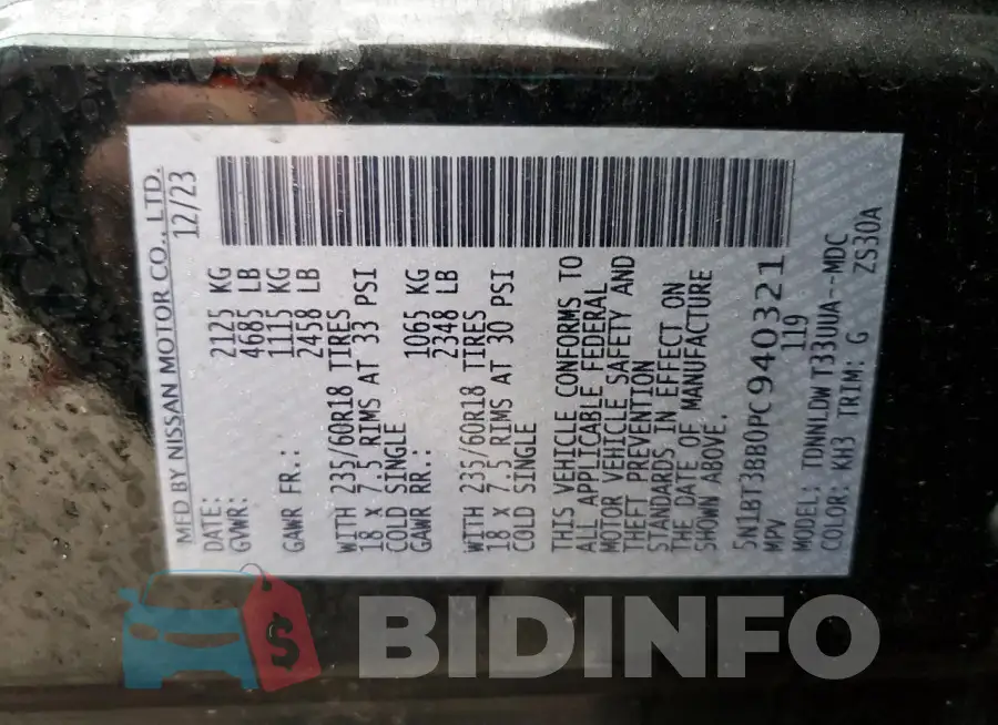 5N1BT3BB0PC940321 Photo# 13
