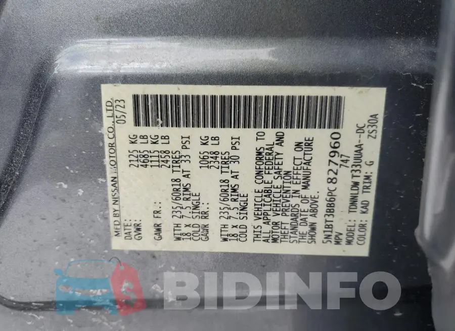 5N1BT3BB6PC827960 Photo# 14