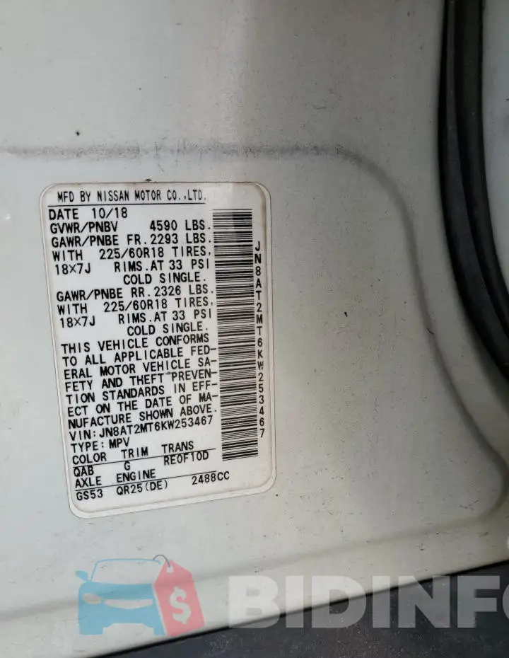 JN8AT2MT6KW253467 Photo# 13