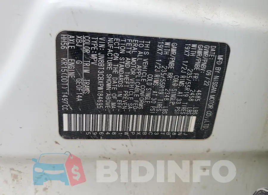 JN8BT3CBXPW184695 Photo# 13