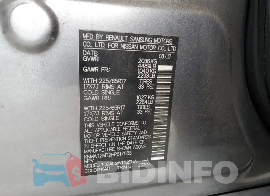 KNMAT2MT2HP617883 Photo# 14