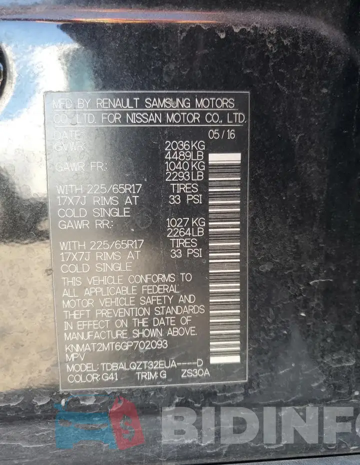 KNMAT2MT6GP702093 Photo# 14