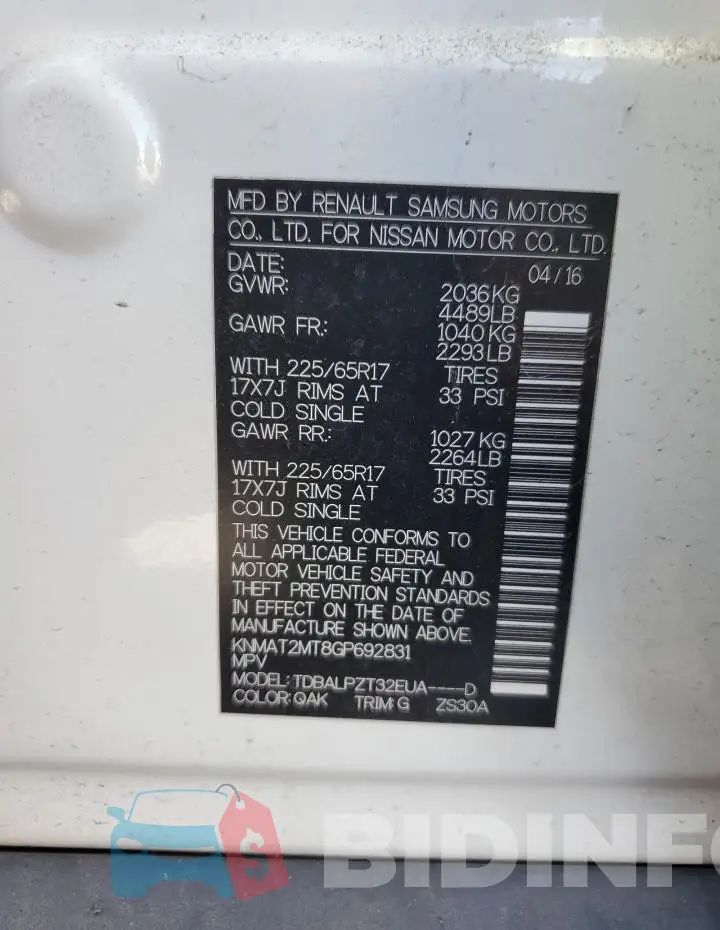 KNMAT2MT8GP692831 Photo# 12