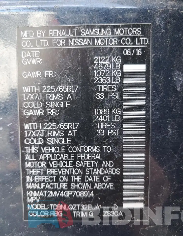 KNMAT2MV4GP708914 Photo# 13