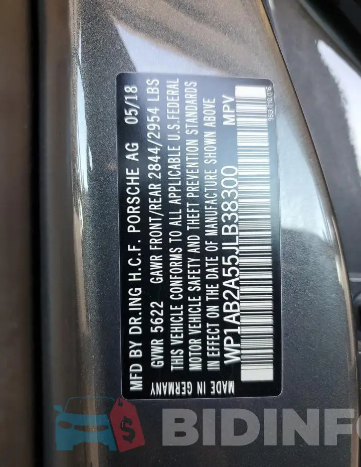 WP1AB2A55JLB38300 Photo# 13