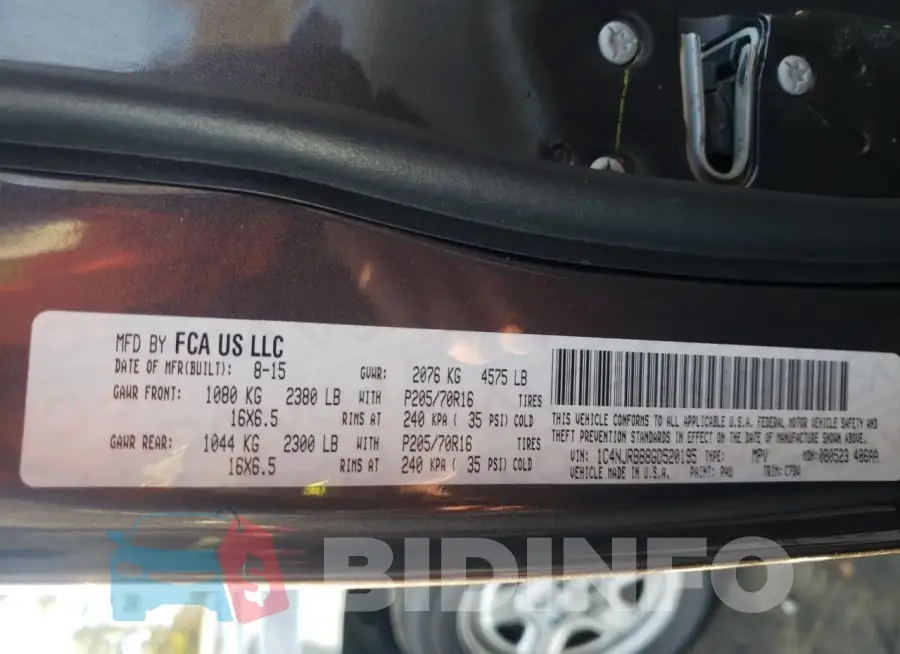 1C4NJRBB8GD520195 Photo# 13
