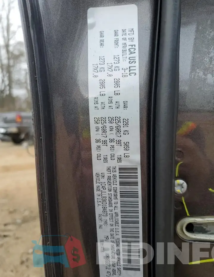 1C4PJLLB3KD184873 Photo# 13