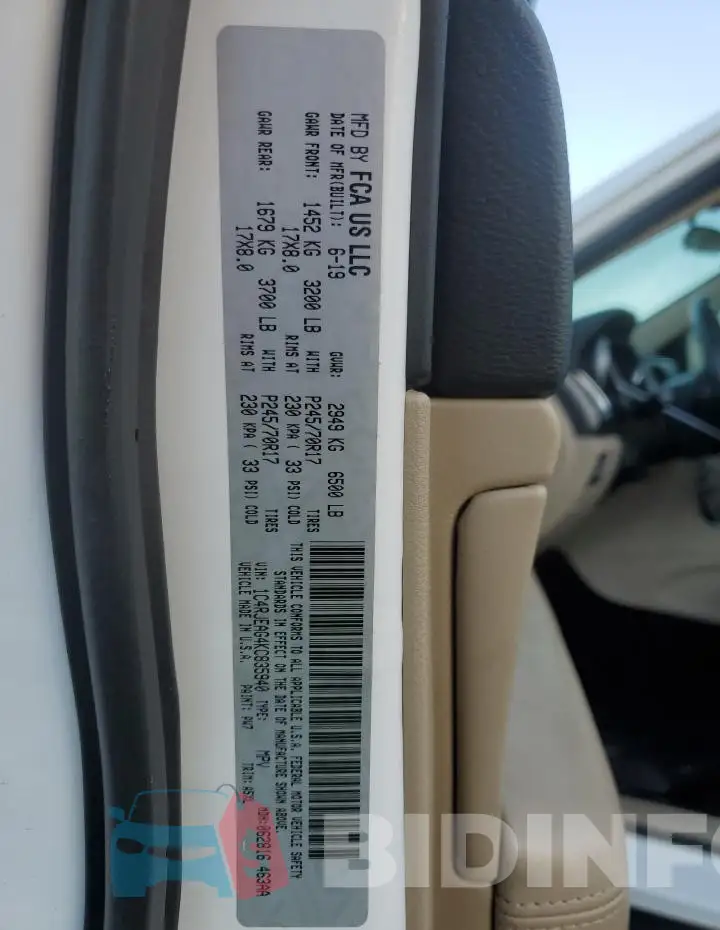 1C4RJEAG4KC835940 Photo# 13
