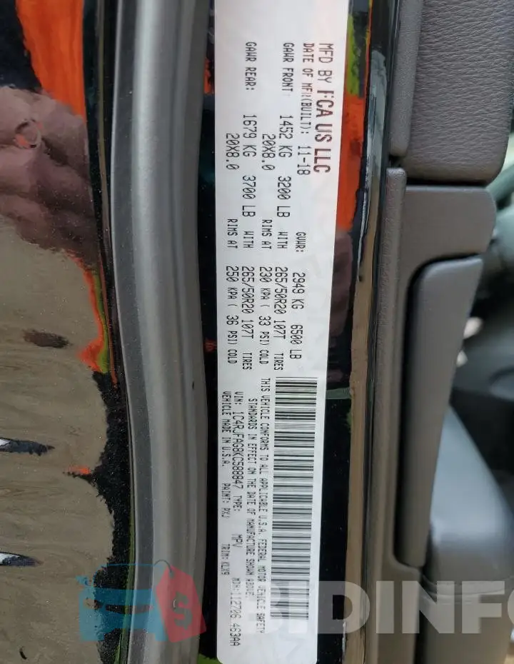 1C4RJFAG8KC588847 Photo# 13