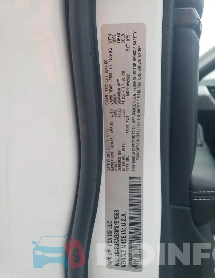 1C4RJKAG3M8151563 Photo# 13