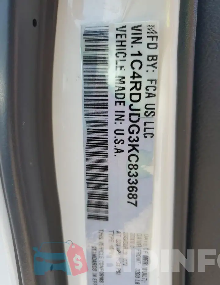 1C4RDJDG4KC781602 Photo# 13