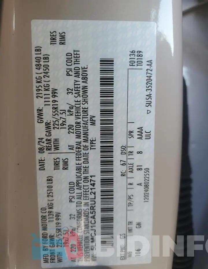 5LMCJ1CA5RUL21471 Photo# 14