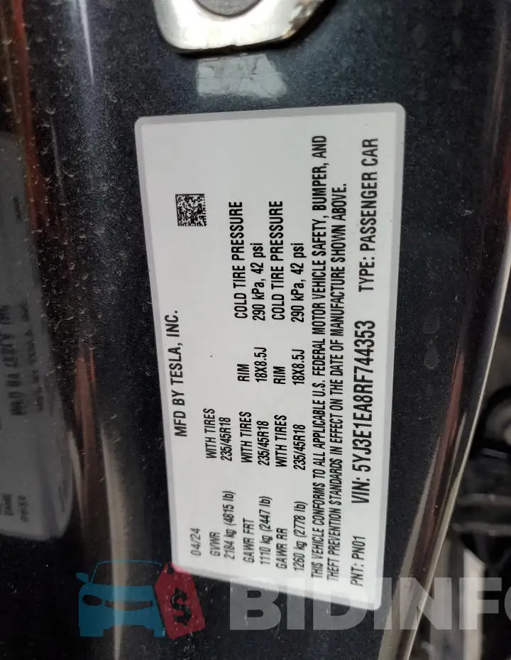 5YJ3E1EA8RF744353 Photo# 12