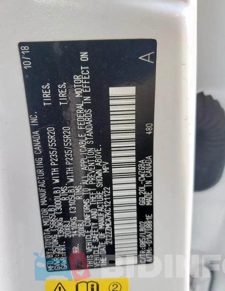 2T2ZZMCA7KC121122 Photo# 14