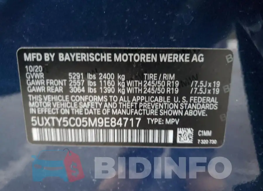 5UXTY5C05M9E84717 Photo# 13