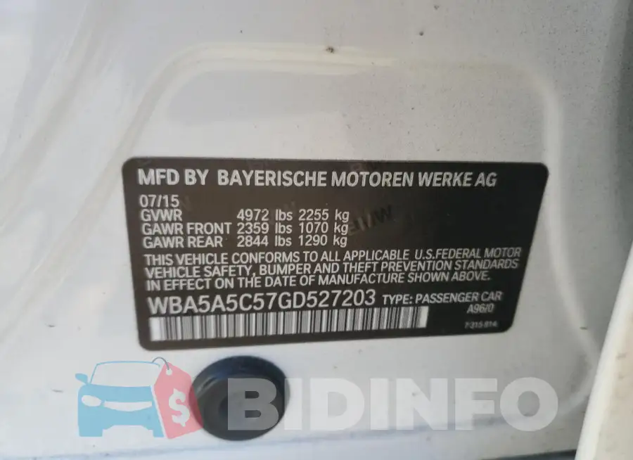 WBA5A5C57GD527203 Photo# 12