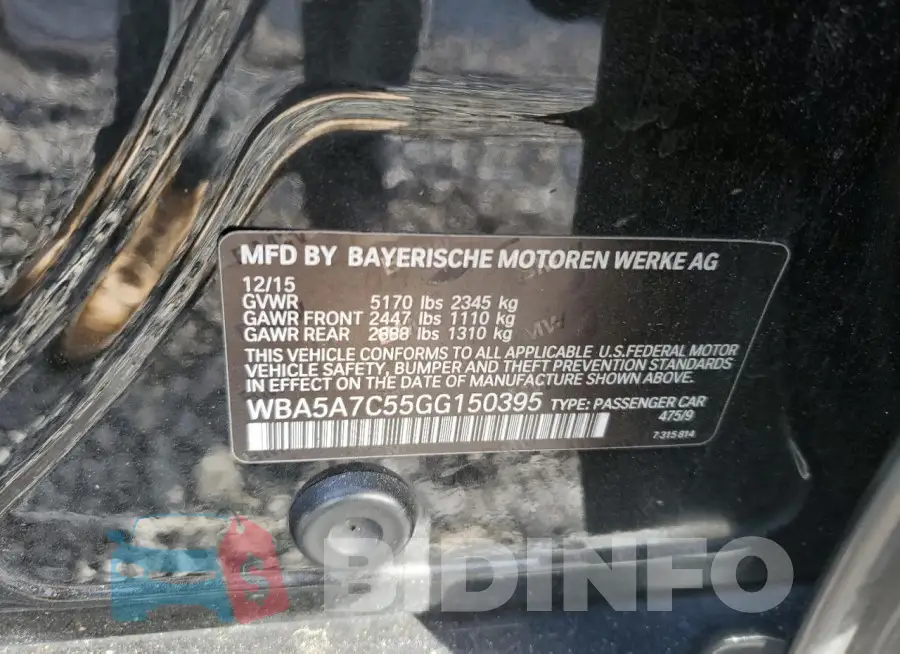 WBA5A7C55GG150395 Photo# 12