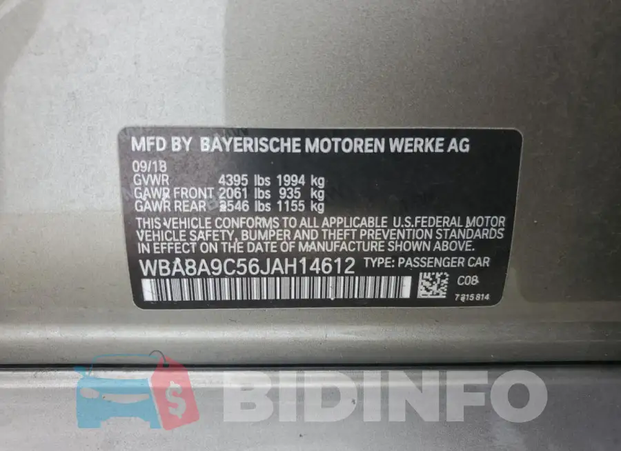 WBA8A9C56JAH14612 Photo# 13