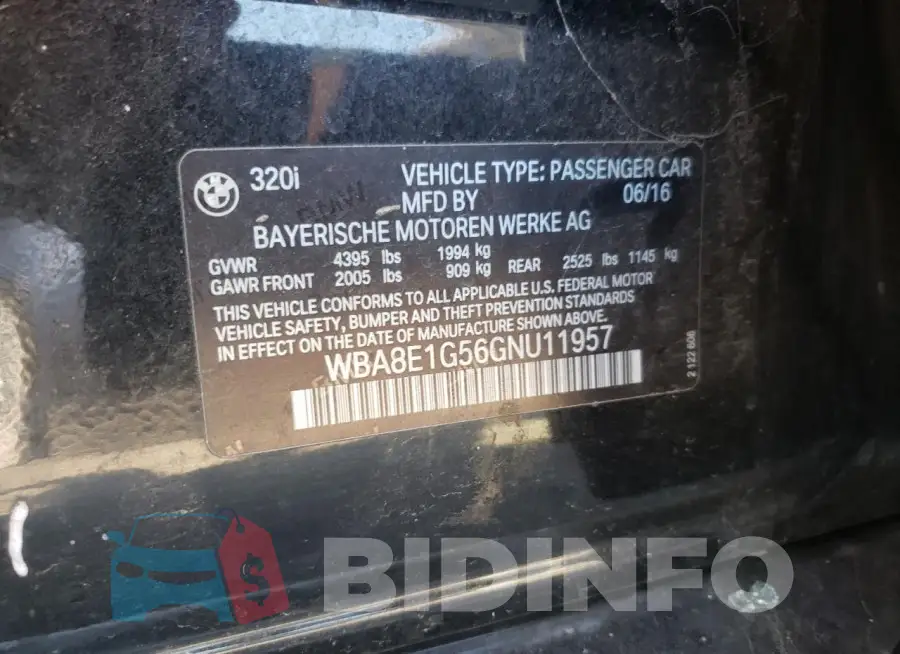 WBA8E1G56GNU11957 Photo# 12
