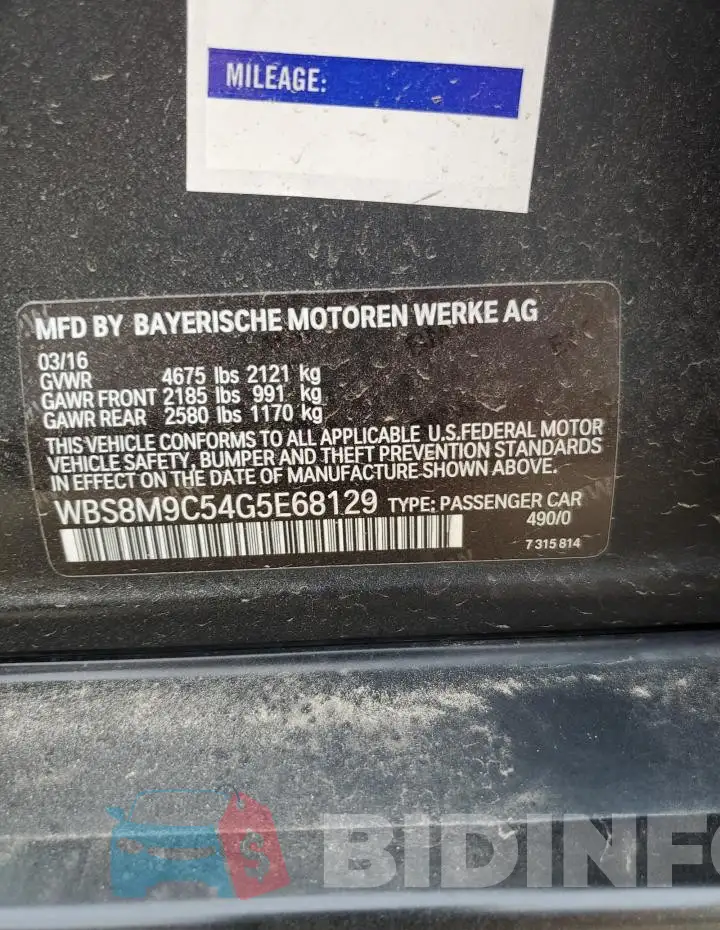 WBS8M9C54G5E68129 Photo# 12