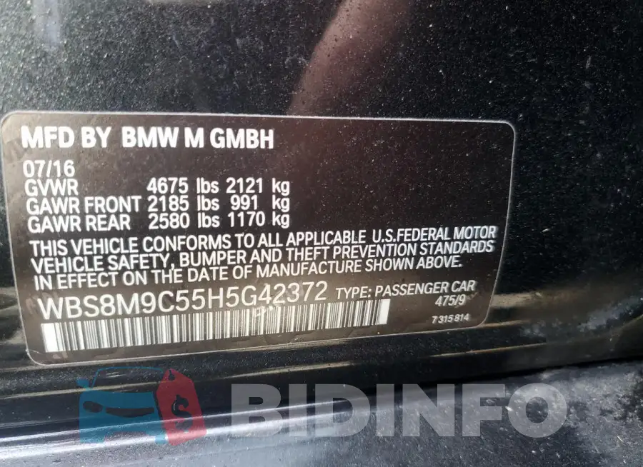 WBS8M9C55H5G42372 Photo# 12