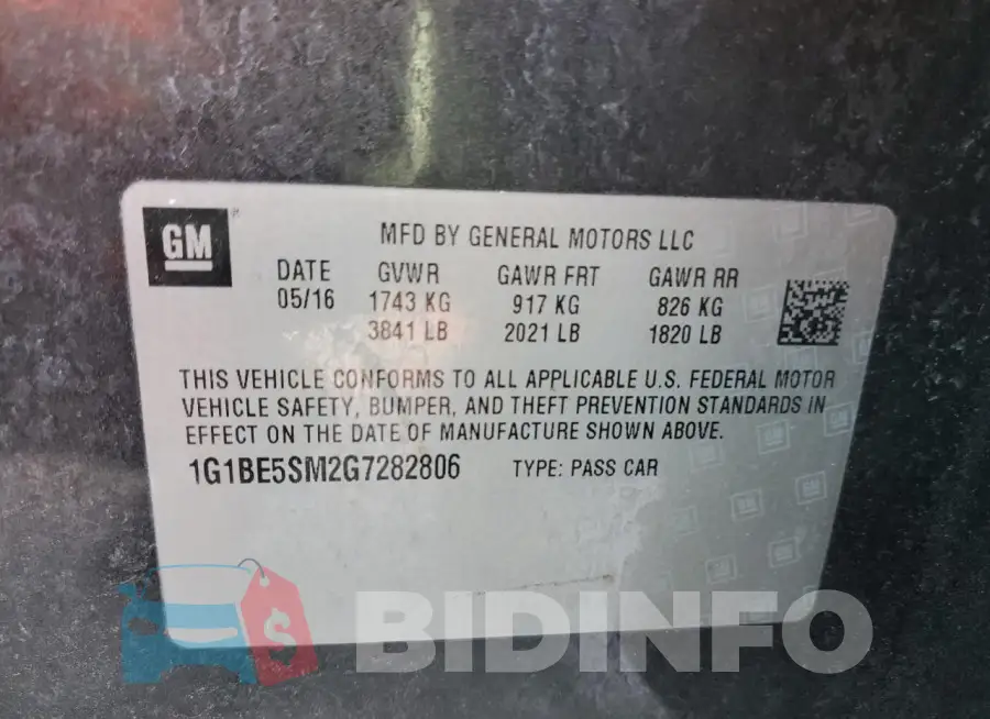 1G1BE5SM2G7282806 Photo# 13