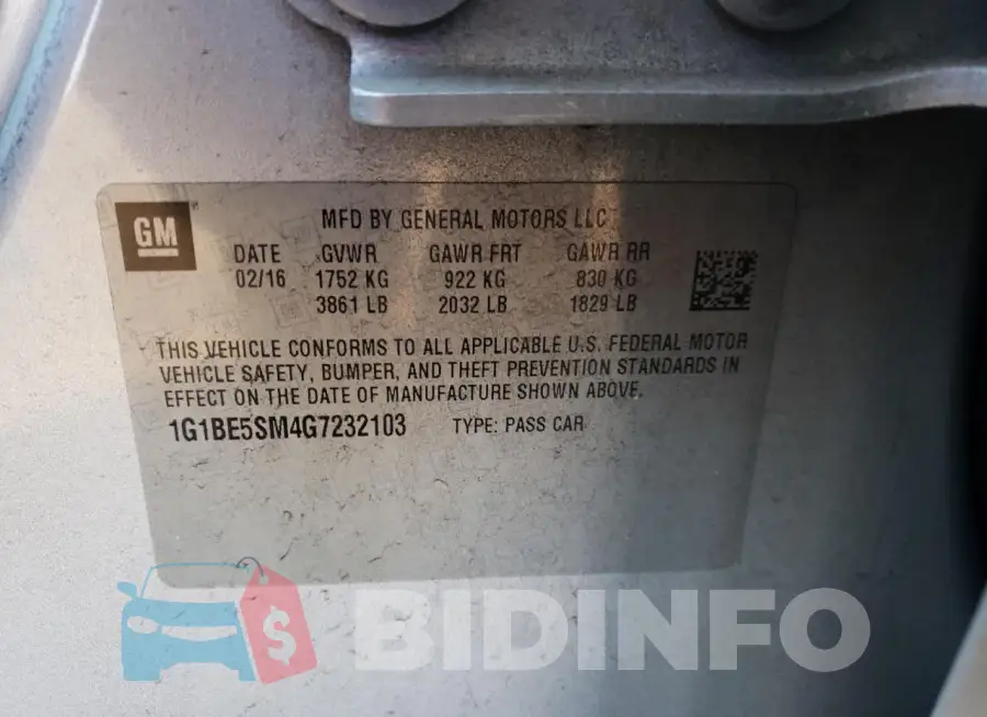 1G1BE5SM4G7232103 Photo# 12
