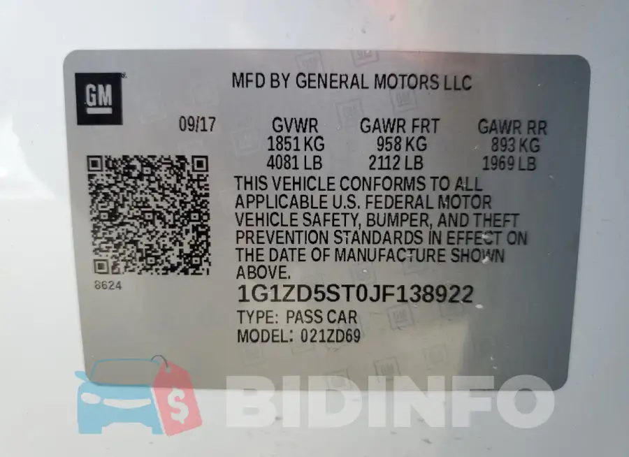 1G1ZD5ST0JF138922 Photo# 12