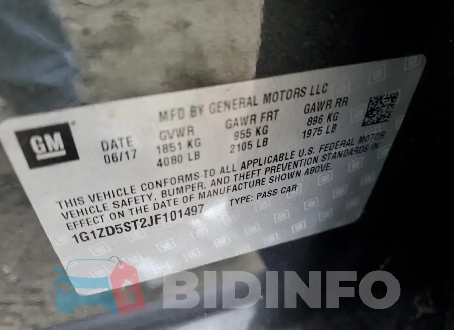 1G1ZD5ST2JF101497 Photo# 12