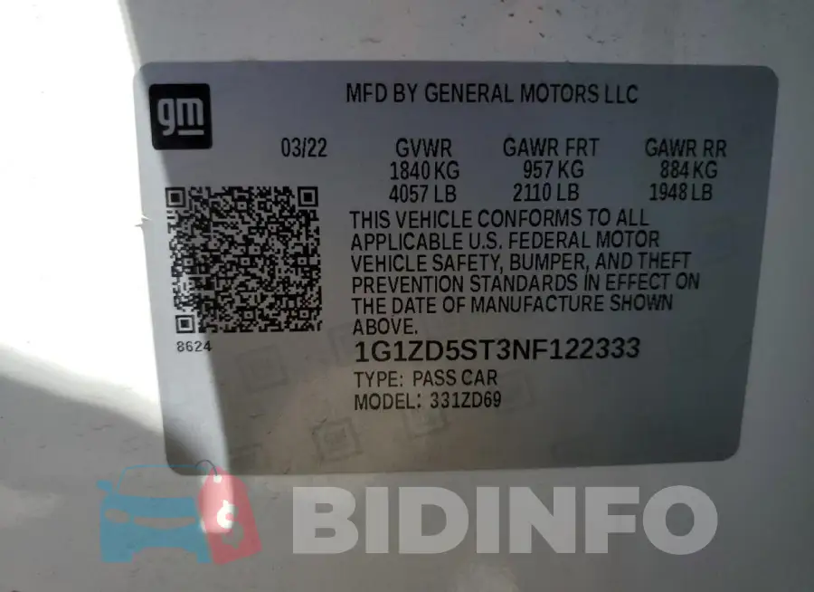1G1ZD5ST3NF122333 Photo# 12
