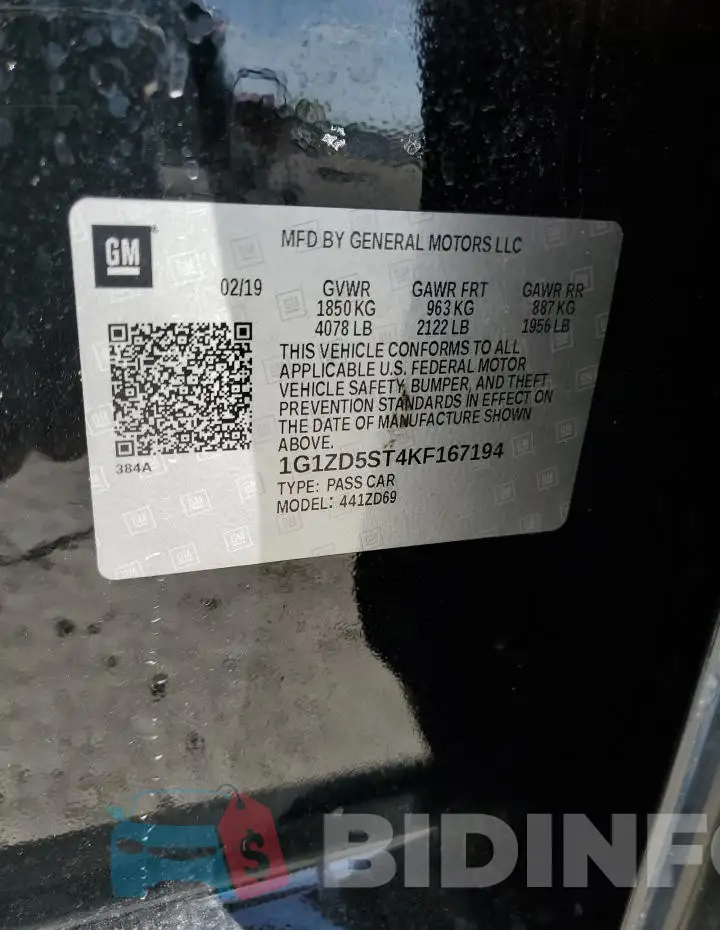 1G1ZD5ST4KF167194 Photo# 12