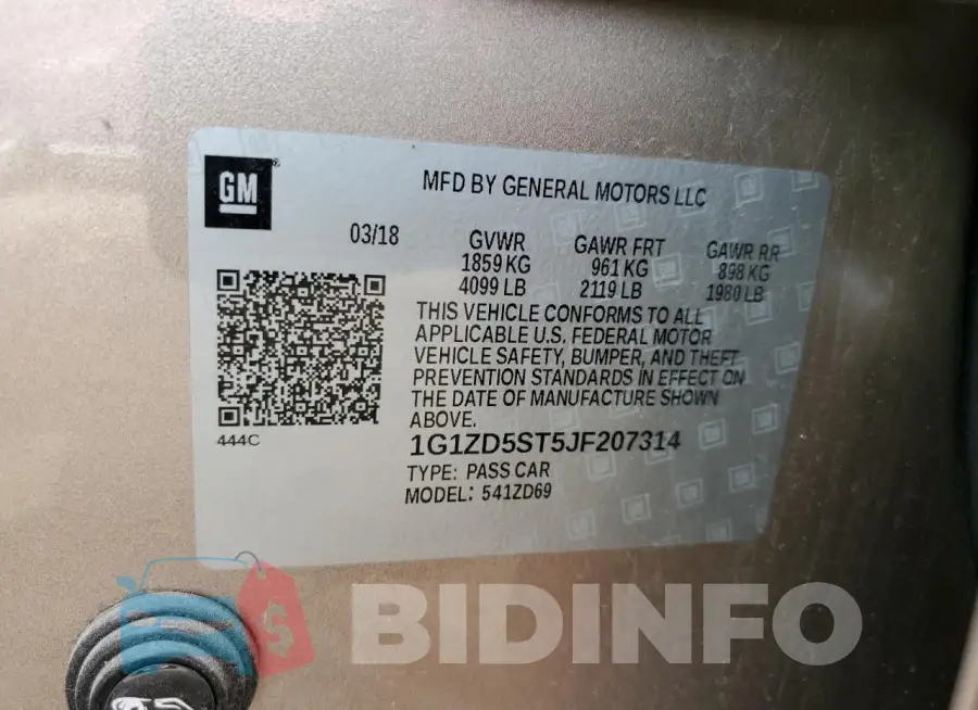 1G1ZD5ST5JF207314 Photo# 12