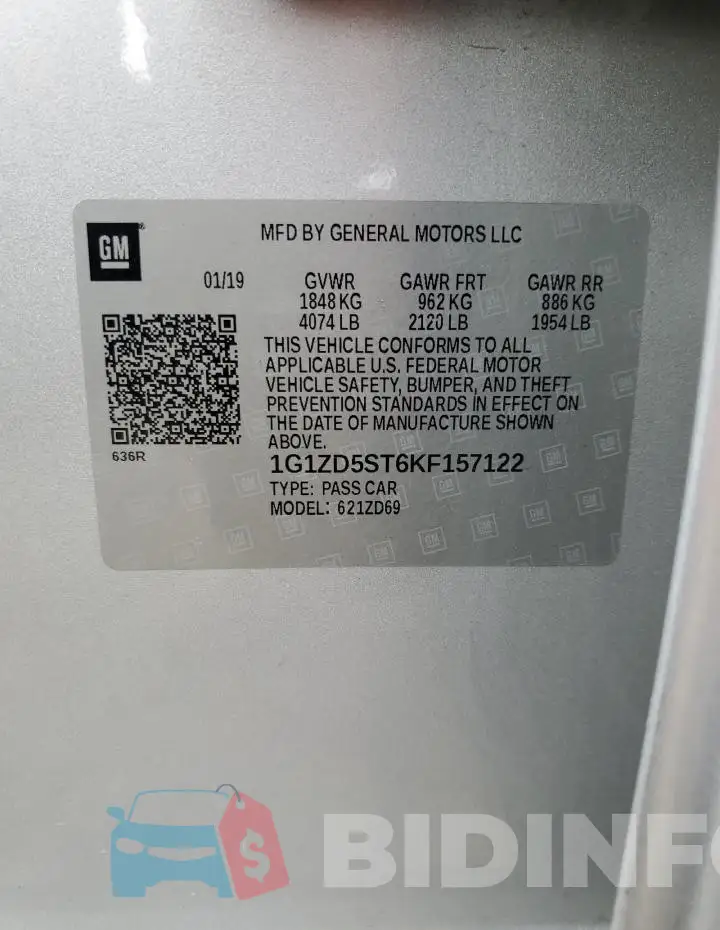 1G1ZD5ST6KF157122 Photo# 12