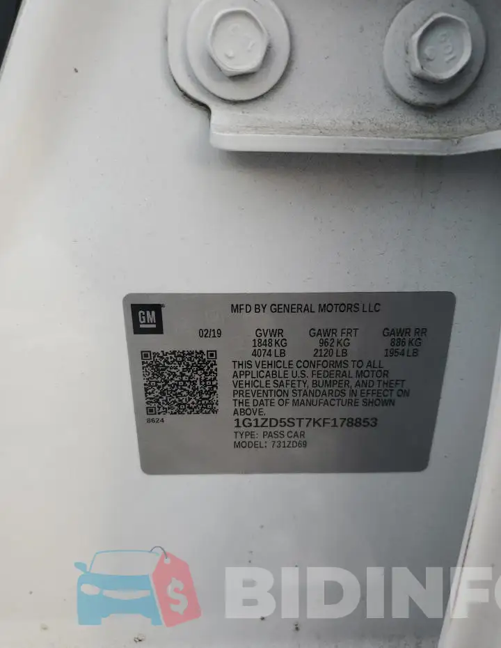 1G1ZD5ST7KF178853 Photo# 12