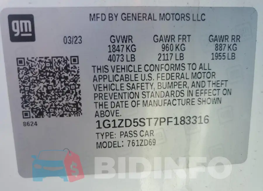 1G1ZD5ST7PF183316 Photo# 13