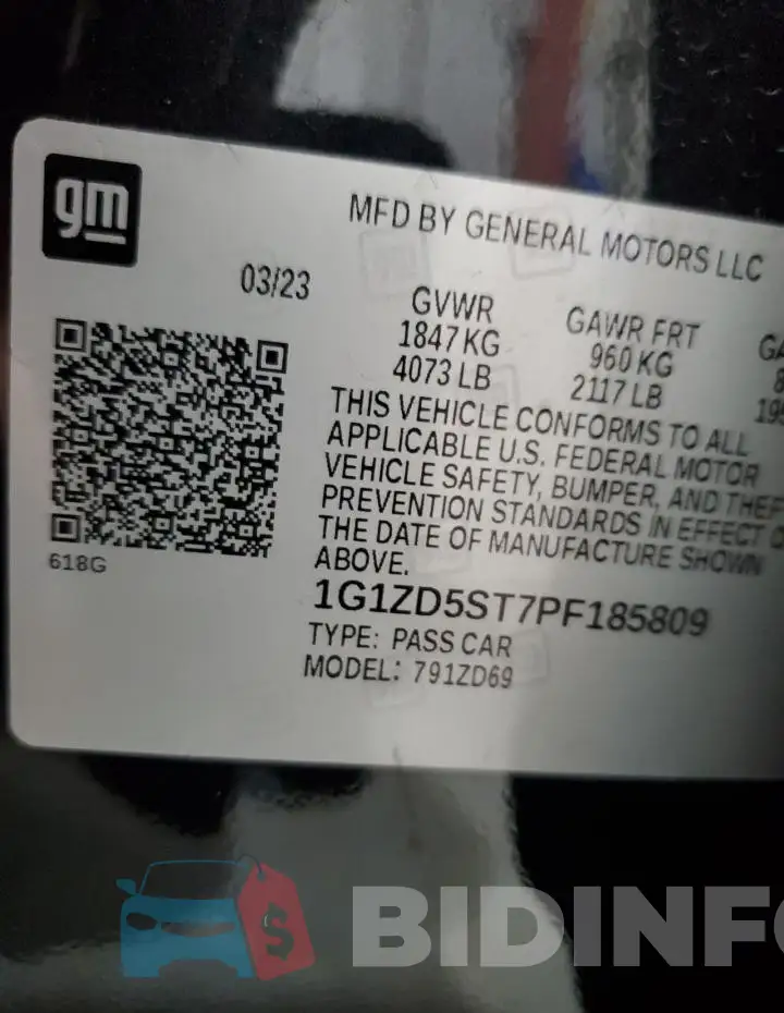 1G1ZD5ST7PF185809 Photo# 12