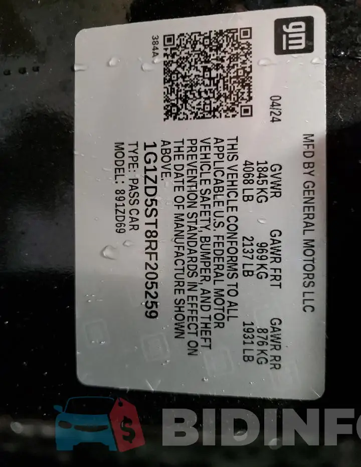 1G1ZD5ST8RF205259 Photo# 12