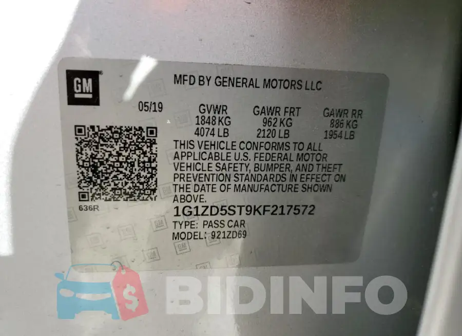 1G1ZD5ST9KF217572 Photo# 12