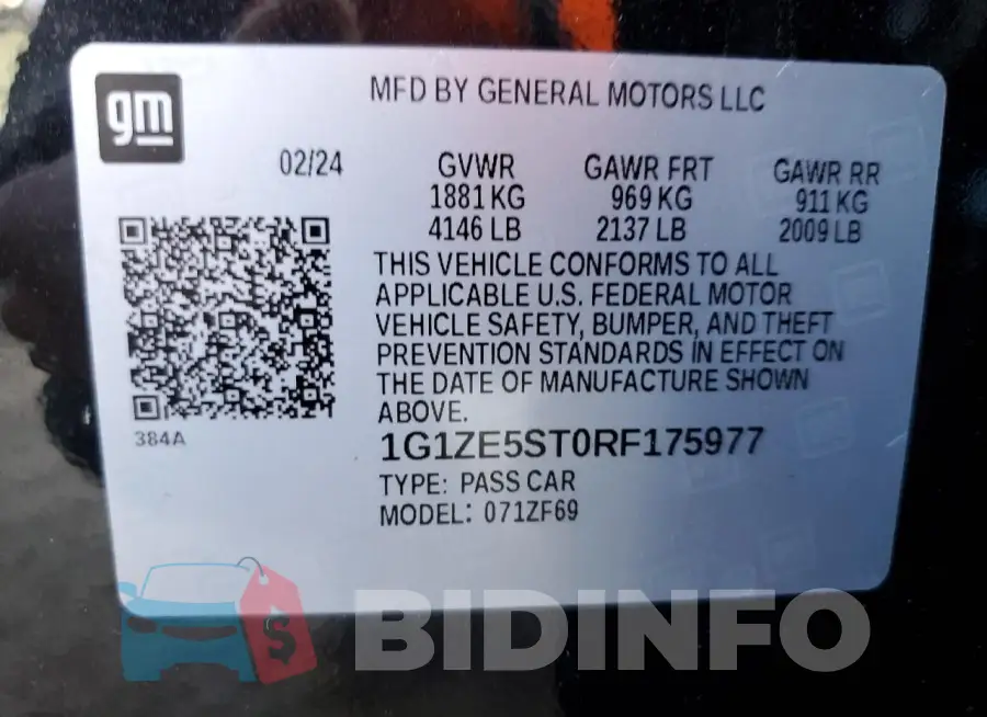 1G1ZE5ST0RF175977 Photo# 13