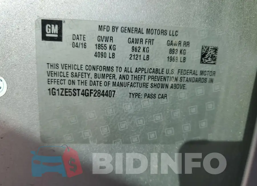 1G1ZE5ST4GF284407 Photo# 12