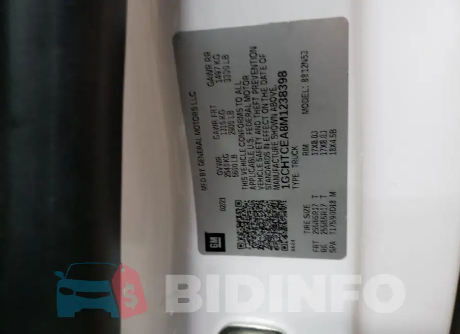 1GCHTCEA8M1238398 Photo# 12