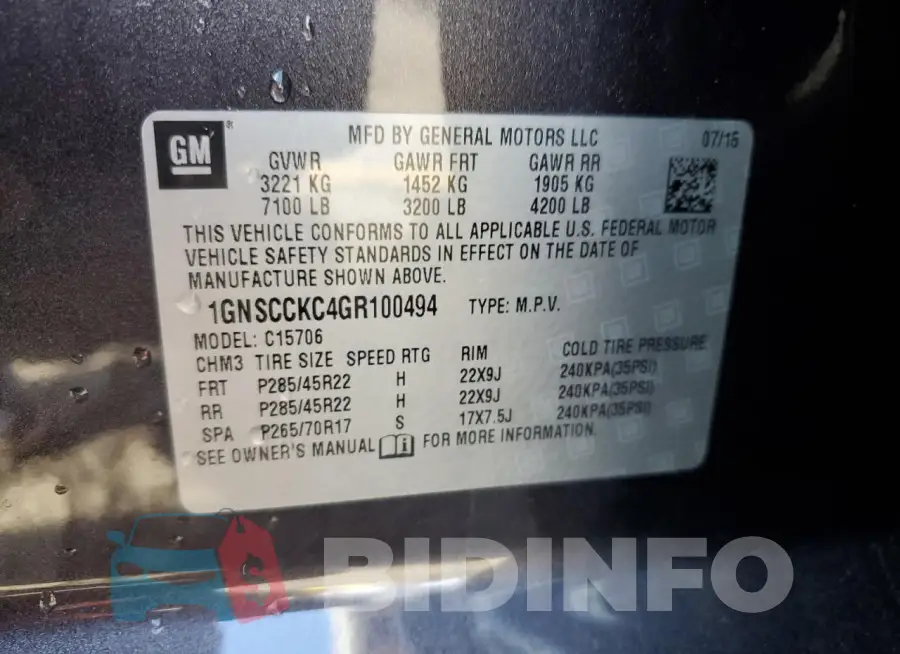 1GNSCCKC4GR100494 Photo# 13